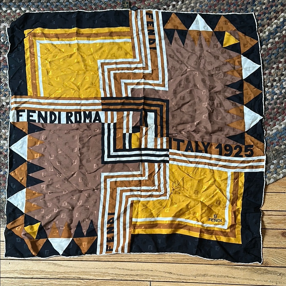 Fendi Roma Brown and Yellow Home Bedding